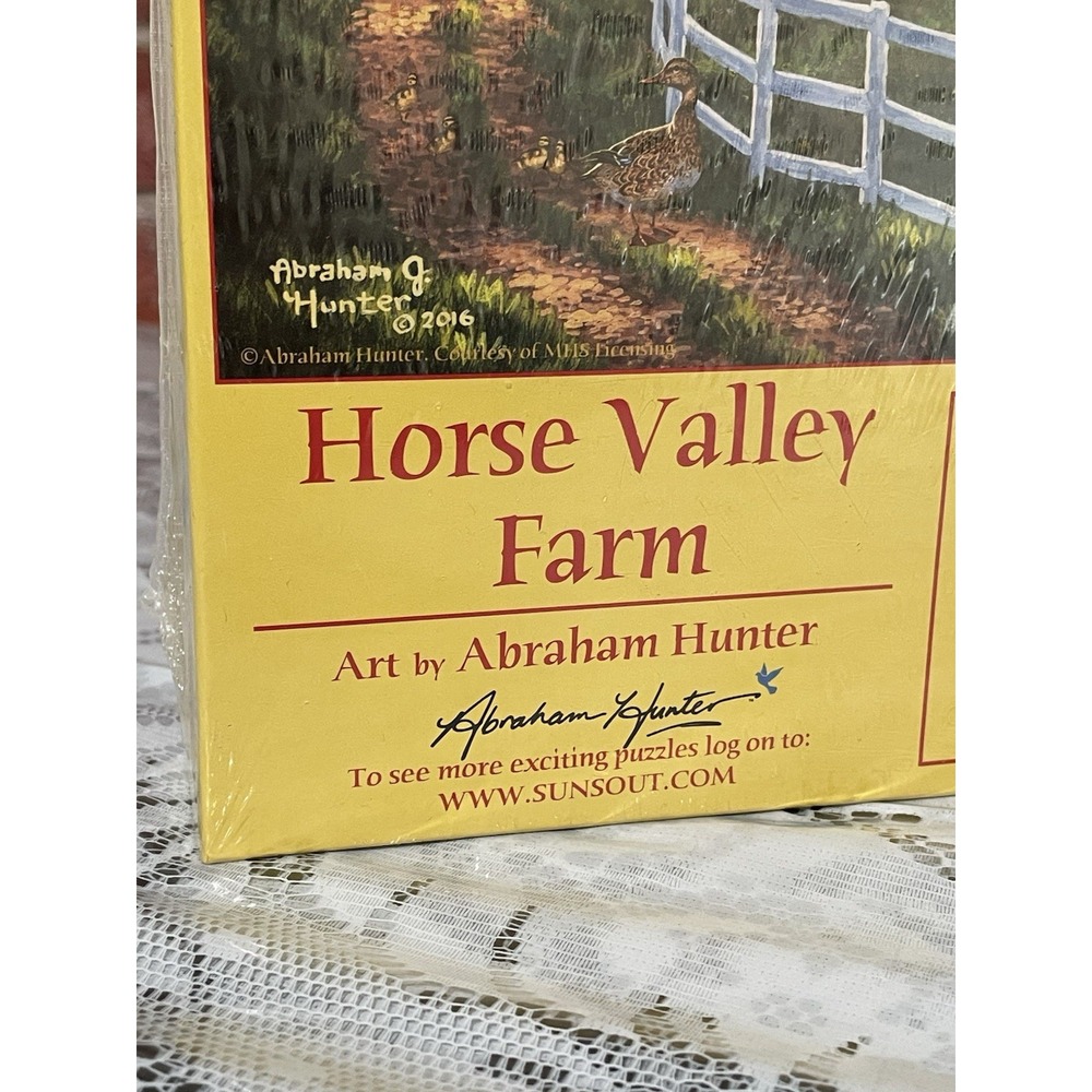 Sunsout Horse Valley Farm 1000-Piece Jigsaw Puzzle Art By Abraham Hunter - Picture 2 of 4